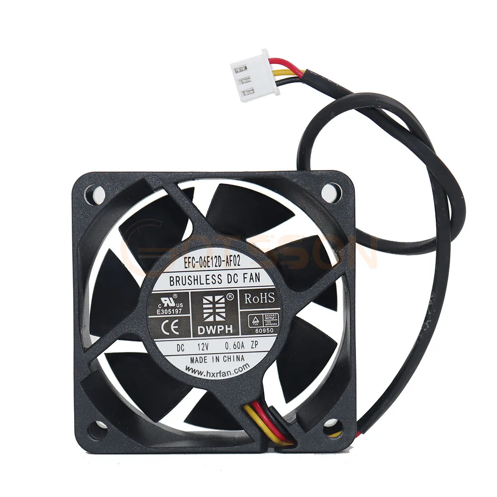 Nuovo originale EFC-06E12D-AF02 3 fili 3pin DC12 0.6A 60MM 6CM 60*60*25MM alimentatore PSU ventola di raffreddamento assiale