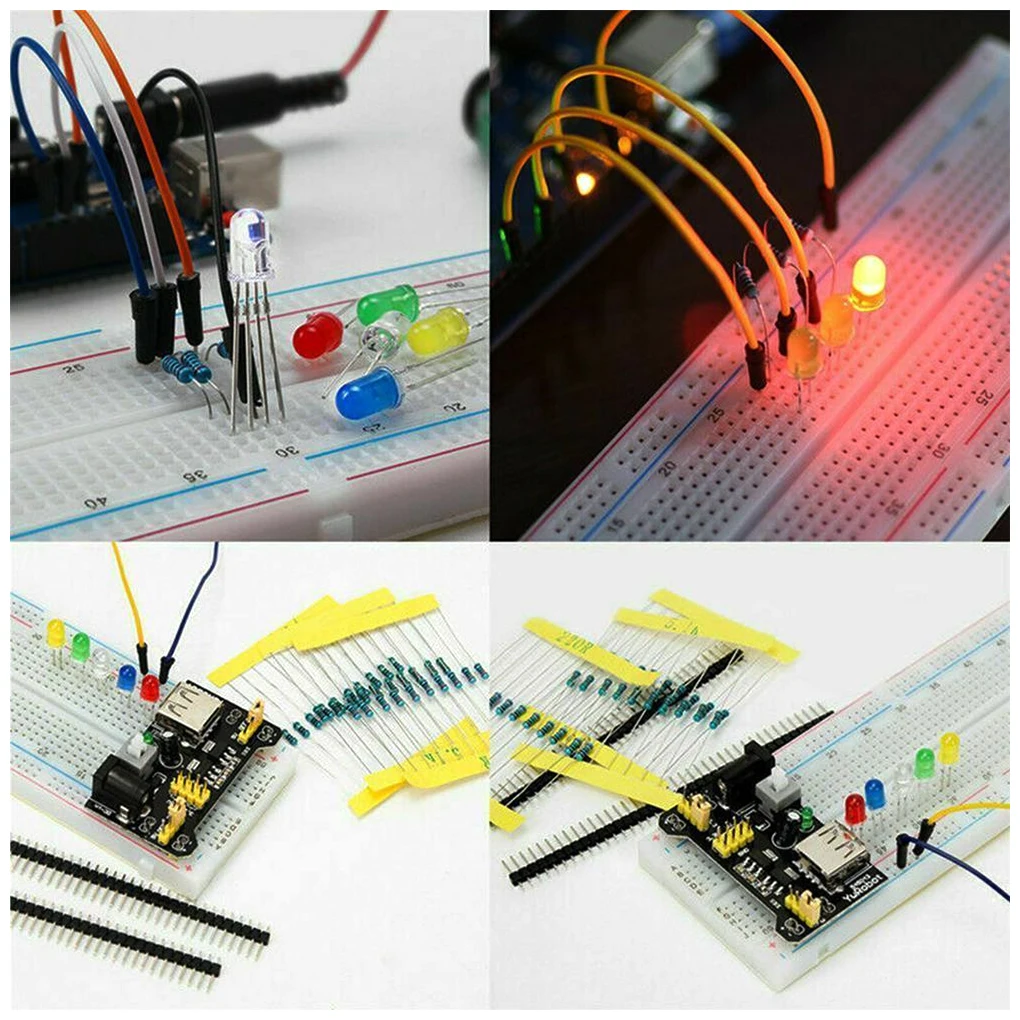 Zestaw startowy projektu DIY dla Arduino UNO R3 DIY zestaw komponentów elektronicznych z 830 punktami wiązania chleba