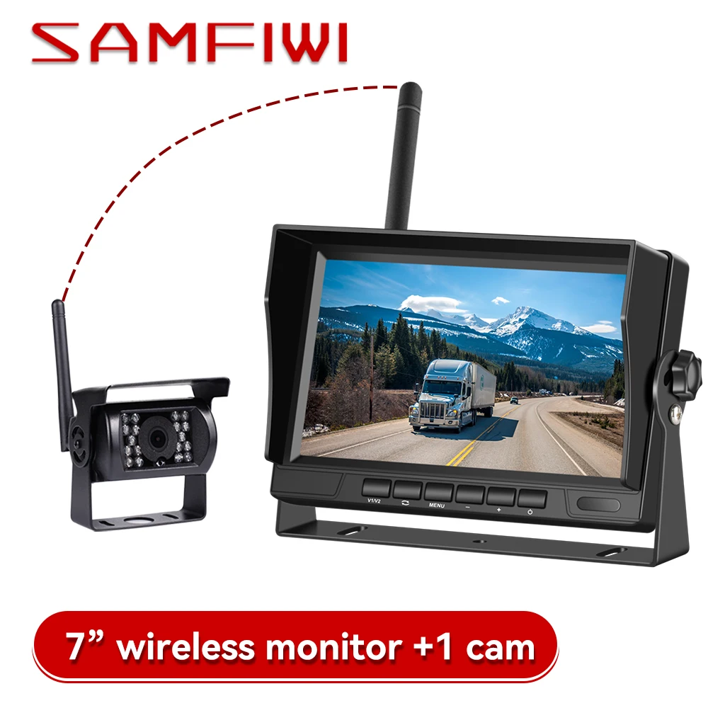 

7inch 1280*720p High Definition Wireless Truck Monitor+ 1pcs Night Vision Reverse Backup Wifi Camera For Bus Car RV