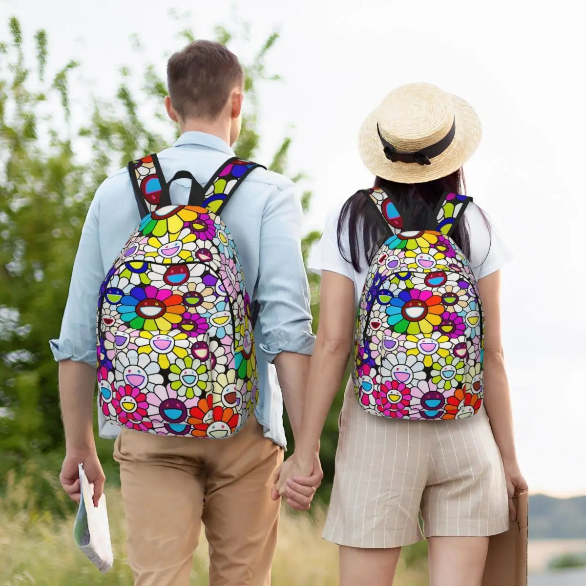 Flowers That Glow With Blossoming Smiles Backpack Hot Sale Daypack Boys Girls BookBag School Bag Shoulder Bags for Men Women