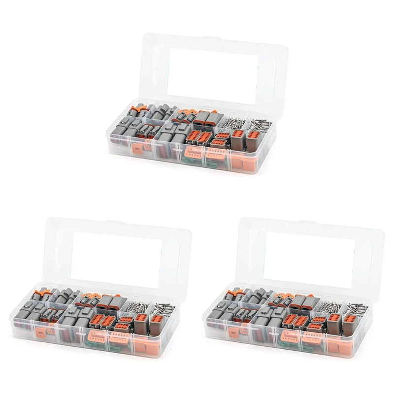 564PCS Deutsch DT Gray Connector Kit With 16 Solid Contacts In 2,3,4,6,8 And 12 Pin Configurations,Automotive Connectors