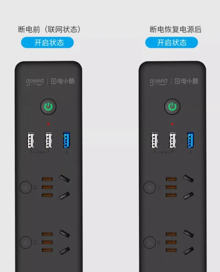 Youpin Gosund Smart Power Strip 4 Sockets Switches Timing 3USB 18W QC3.0 Fast Charging Extension WiFi Socket Work For Mihome App