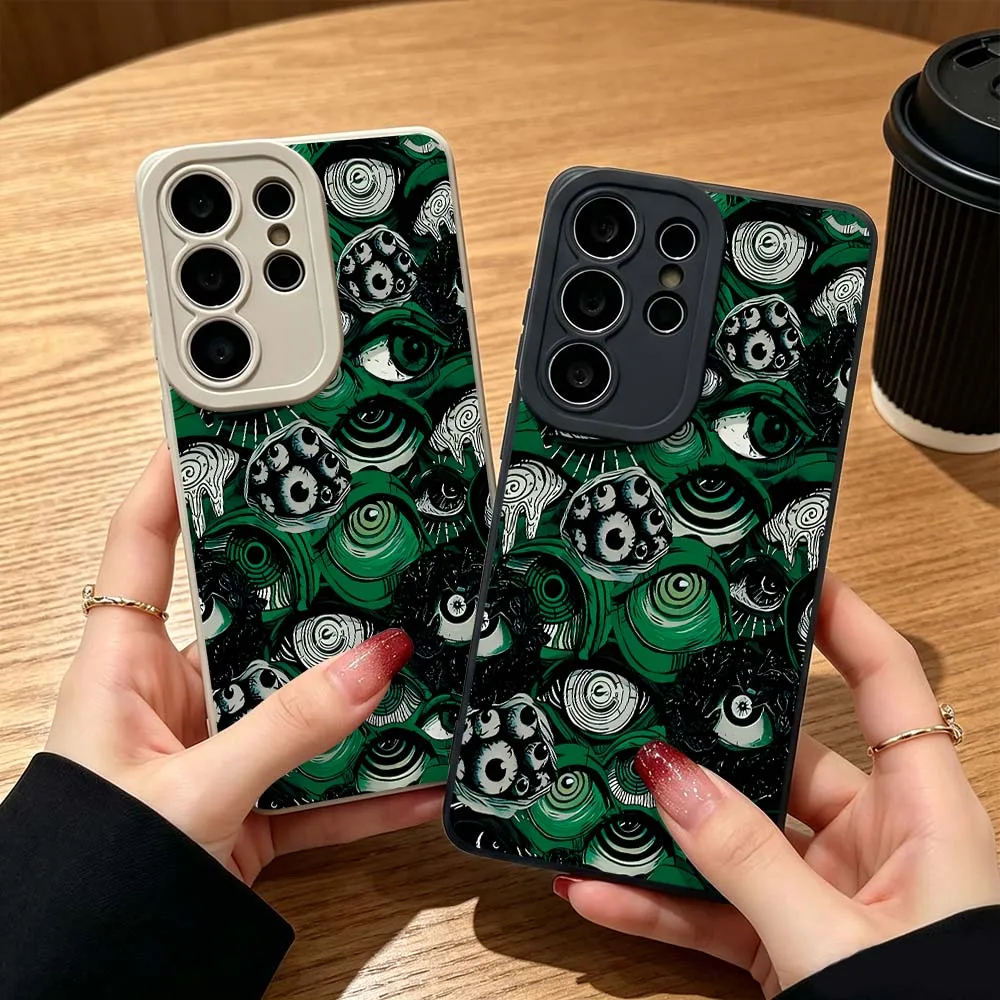 Cartoon Eye Spiral Pattern For Samsung Galaxy S26 S25 S24 S23 S22 S21 S20 Ultra Plus A15 A35 A54 A55 Soft Cover Phone Case