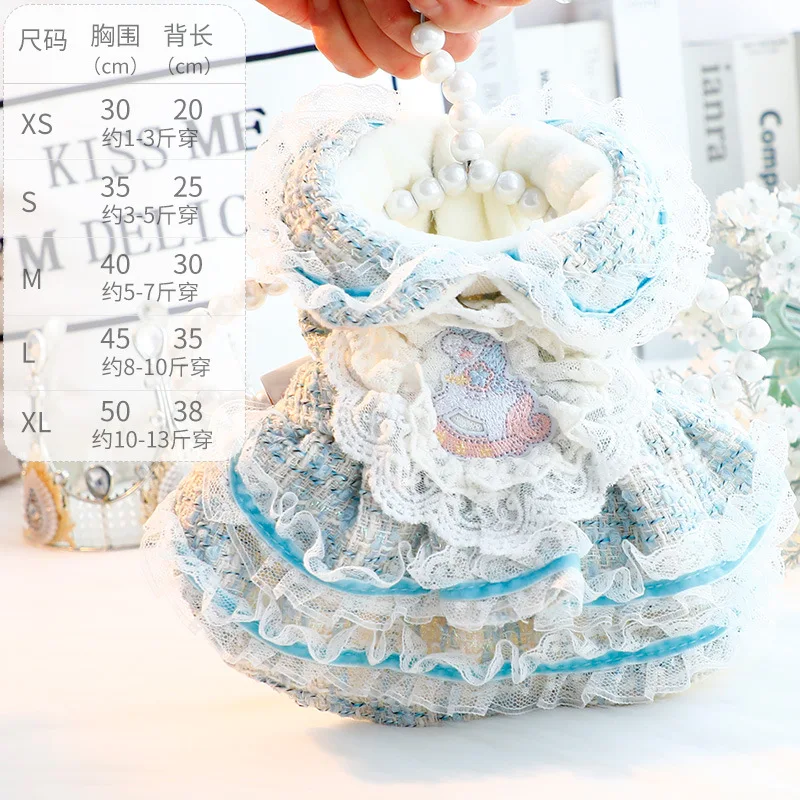 Niestandardowa sukienka dla psa Lolita Princess Dress Floral&Lace Design Pet Puppy Skirt for Pomeranian Pudel Bichon Pet Dog Costume
