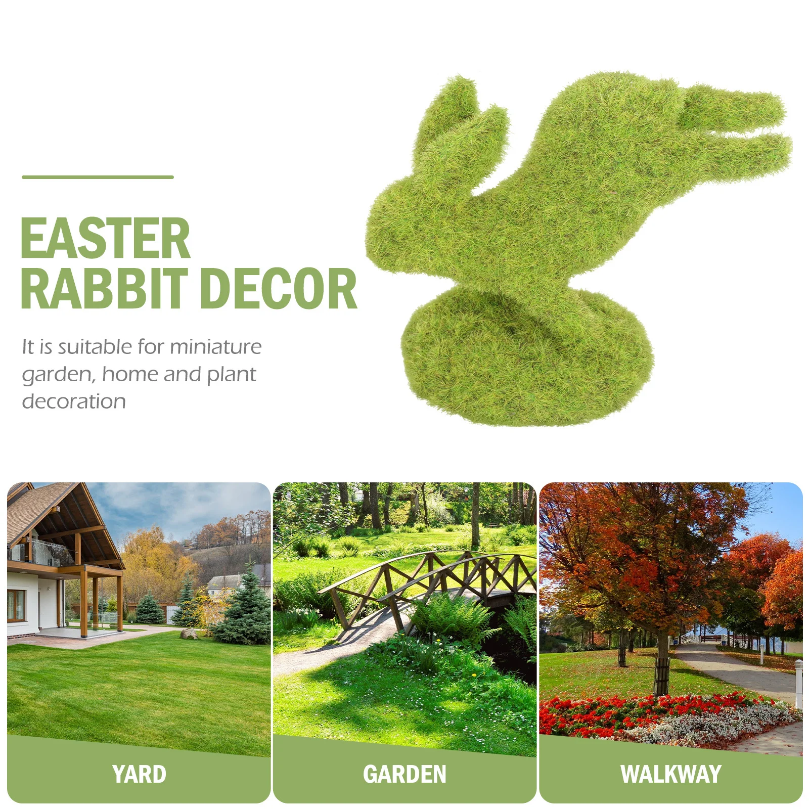 

1Pcs Simulation Flocking Rabbit Miniature Garden Ornament Outdoor Patio Lawn Landscape Decor Small Rabbit Ornament