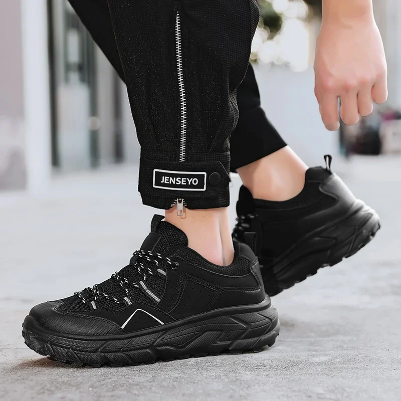Spring And Autumn New Men'S Outdoor Sports Shoes Lightweight Breathable Casual Shoes Thick Soled Anti Slip Mountaineering Shoes