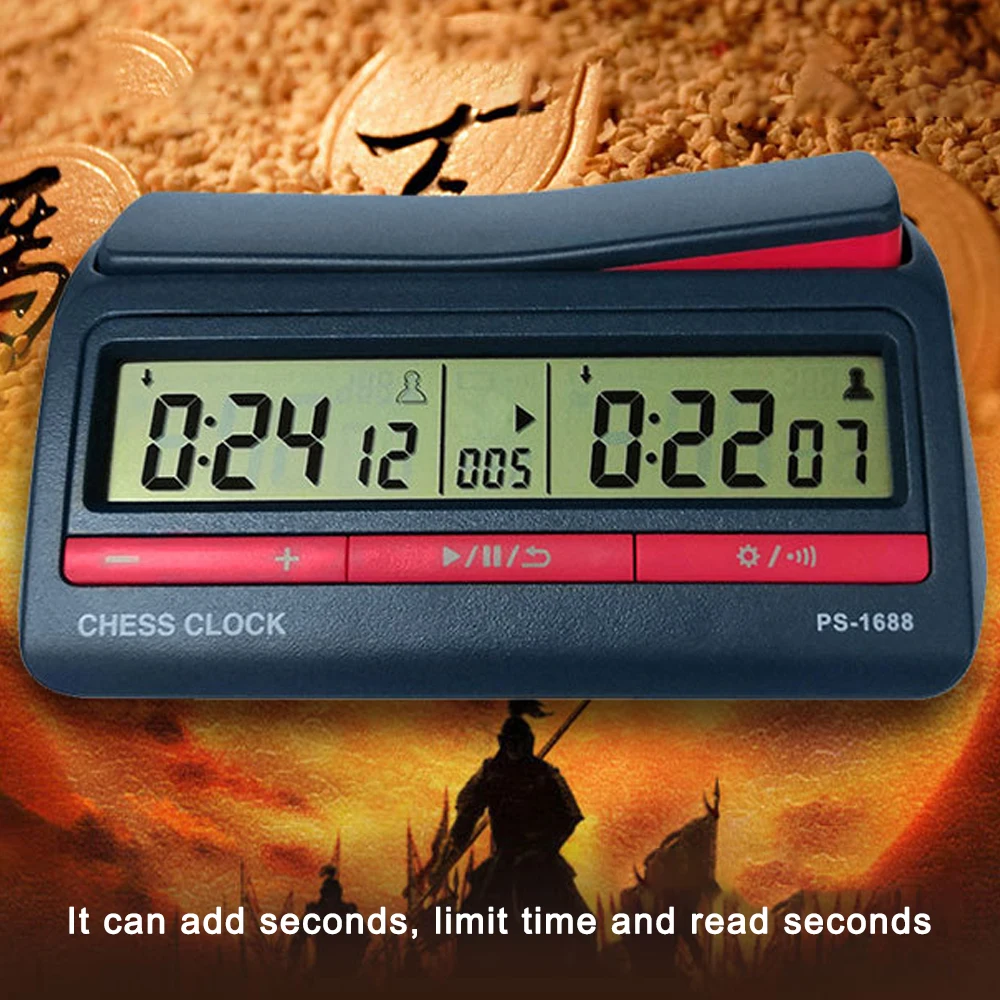 Chess Digital Clock LCD Screen ABS International Checkers Timer for Board Games and Chess Multi-function Wide Ranges Application