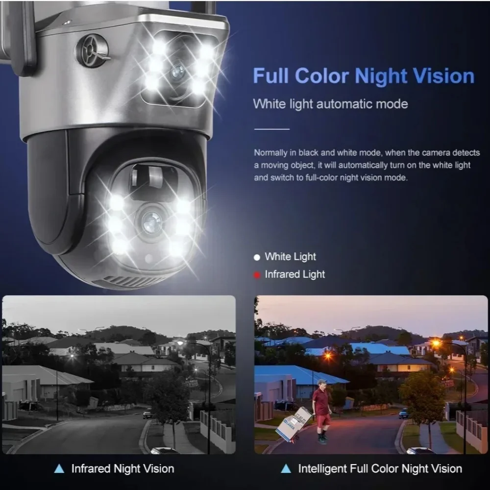 Dual Lens Solar 4G IP Camera 8MP 4K Wireless Surveillance Camera WiFi for Smart Home Night Vision with People Detection CCTV image 6