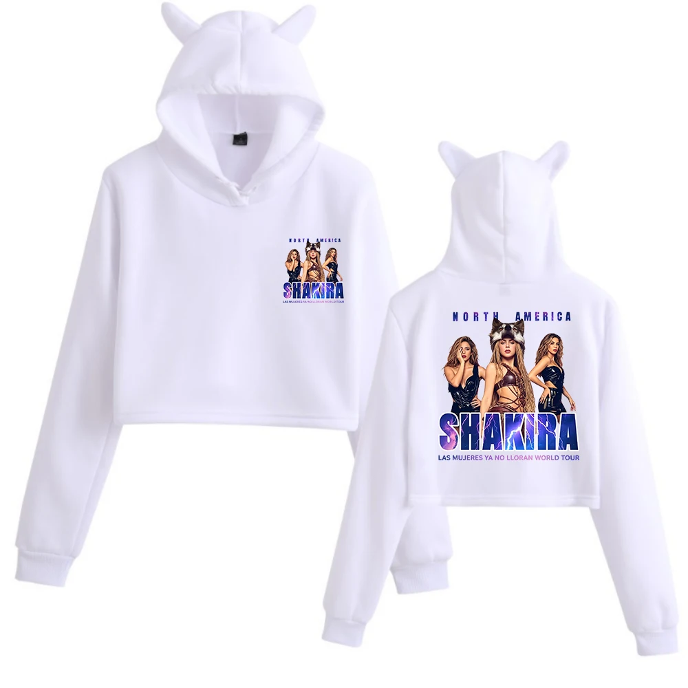 Shakira Las Mujeres Ya No Lloran World Tour 2026 Cat Ear Hoodie Women Long Sleeve Girls Fashion Hoodie for Fans