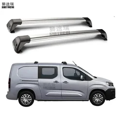 2 pcs For PEUGEOT PARTNER 5 DOOR VAN 2019 - 2022 (FIXED POINT) aluminum alloy belt lock Led shooting CORSS RACK