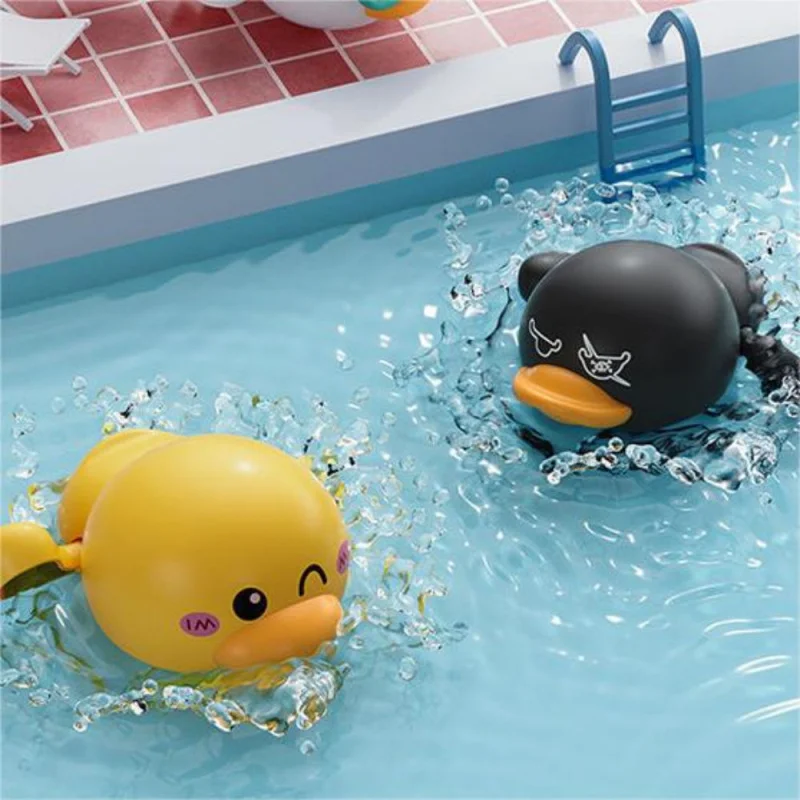 Jouets de bain pour enfants, jouet de canard en caoutchouc de natation de bain de chaîne, canard rampant, éclaboussures de plongée pour enfants, jeu de bain d'eau
