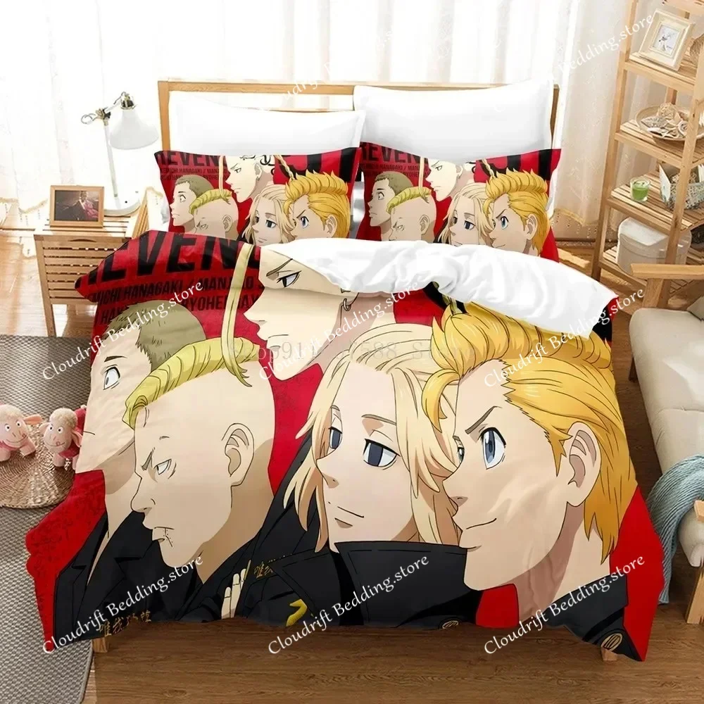 Anime Bedding Sets Tokyo Revengers USEuropeUK Size Quilt Bed Cover Pillow Case Sets Adult Children Duvet Quilt Cover