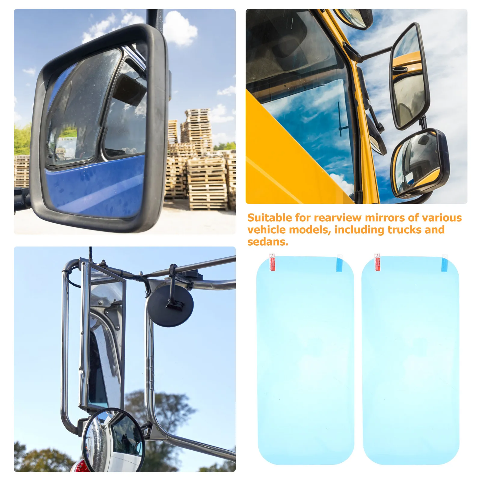 2Pcs Truck Side Mirror Rainproof Film Anti Fog Car Rearview Mirror Protector Film Easy Installation No Tools Required view 3