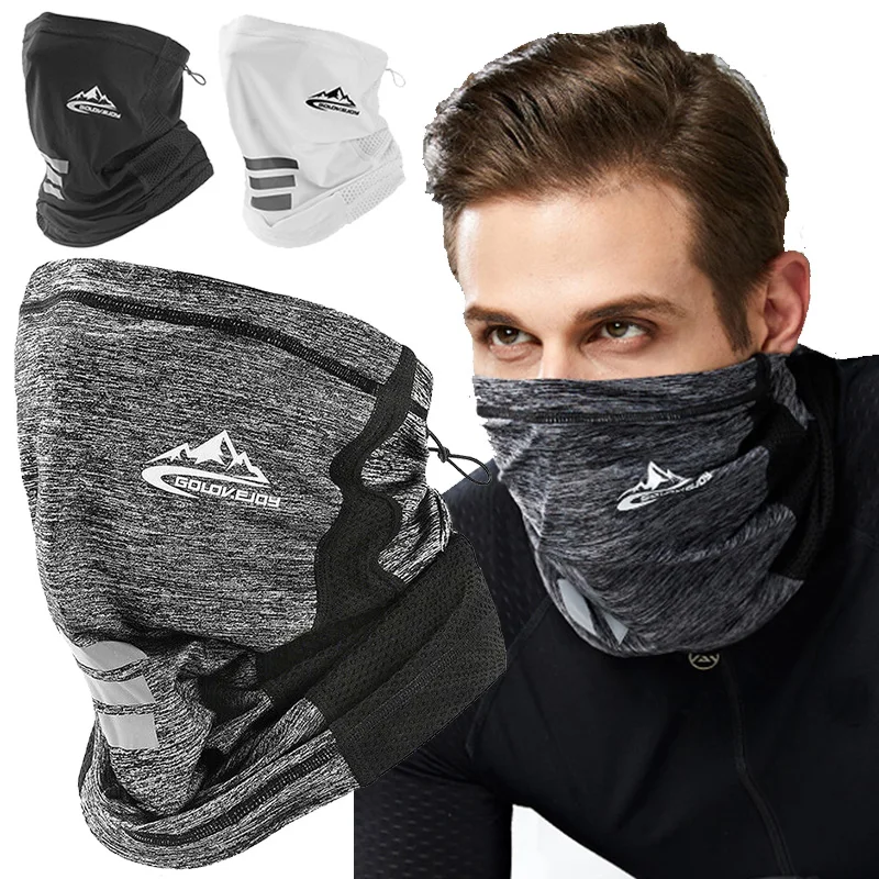 

Summer Ice Silk Breathable Half Face Mask Cover Neck Tube Men's Cool Bandana Hiking Cycling Running Scarf Riding Fishing Sports