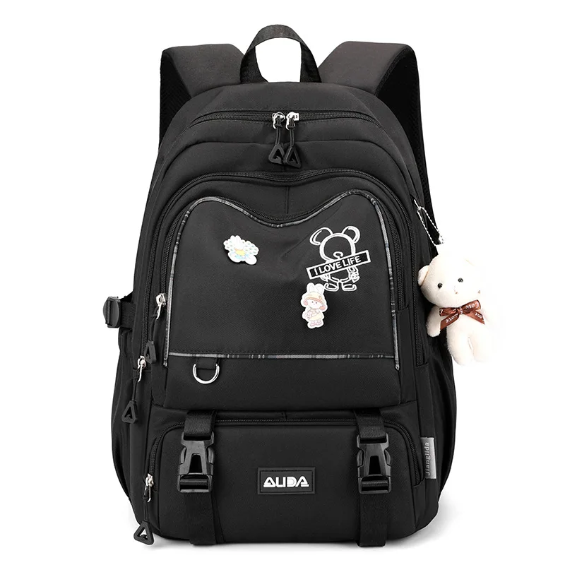 Waterproof Children Bear pendant School Backpacks School Bags Girls Kids Schoolbag Primary Middle Schoolbag Travel Student Book