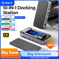 ORICO M.2 SATA NVMe NGFF External Case USB 3.2 Docking Station SSD Enclosure Solid State Disk Drive Storage Box HDMI Video RJ45