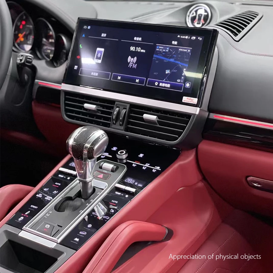 ملحقات لوحة ناقل الحركة زر الطلاء الكهربائي لبورشه كايين 2010-2017 لوحة وحدة التحكم المركزية الداخلية للسيارة ديكور #6