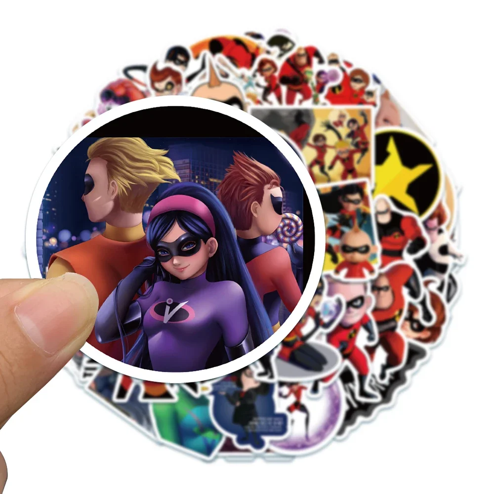 50PCS The Incredibles Stickers Disney Cartoon Graffiti Decals Waterproof DIY Skateboard Laptop Phone Cute Kids Anime Stickers