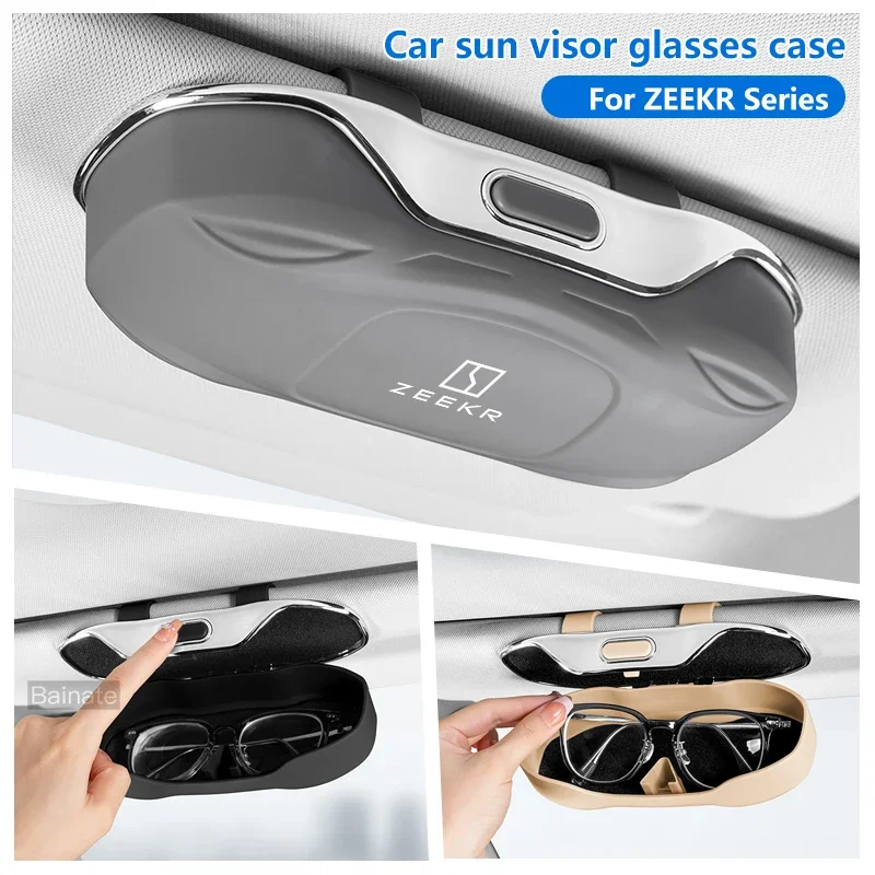 Car Glasses Box Sun Visor Glasses Holder For ZEEKR X 001 7X FR 007 GT 009 MIX 9X 2024 2025 Shock-proof Eyeglasses Storage Case