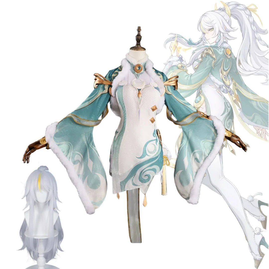 

Genshin Impact Zibai Cosplay costume Wig Set Halloween Christmas Role Playing Party