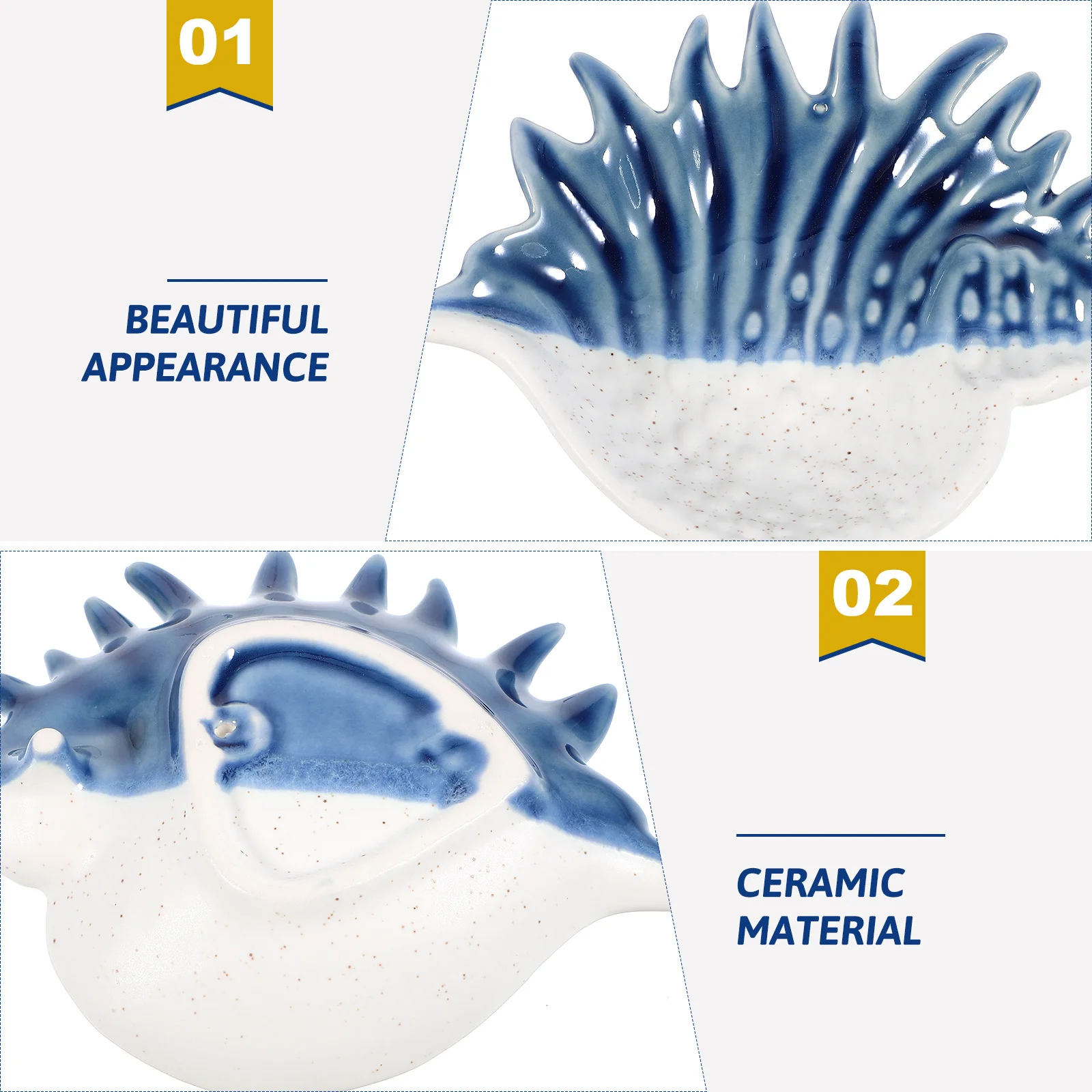 

Ocean Themed Jewelry Tray Ceramic Ring Holder Earring Dish Desktop Organizer Jewelry Storage Trinket Plate Trinket Dish