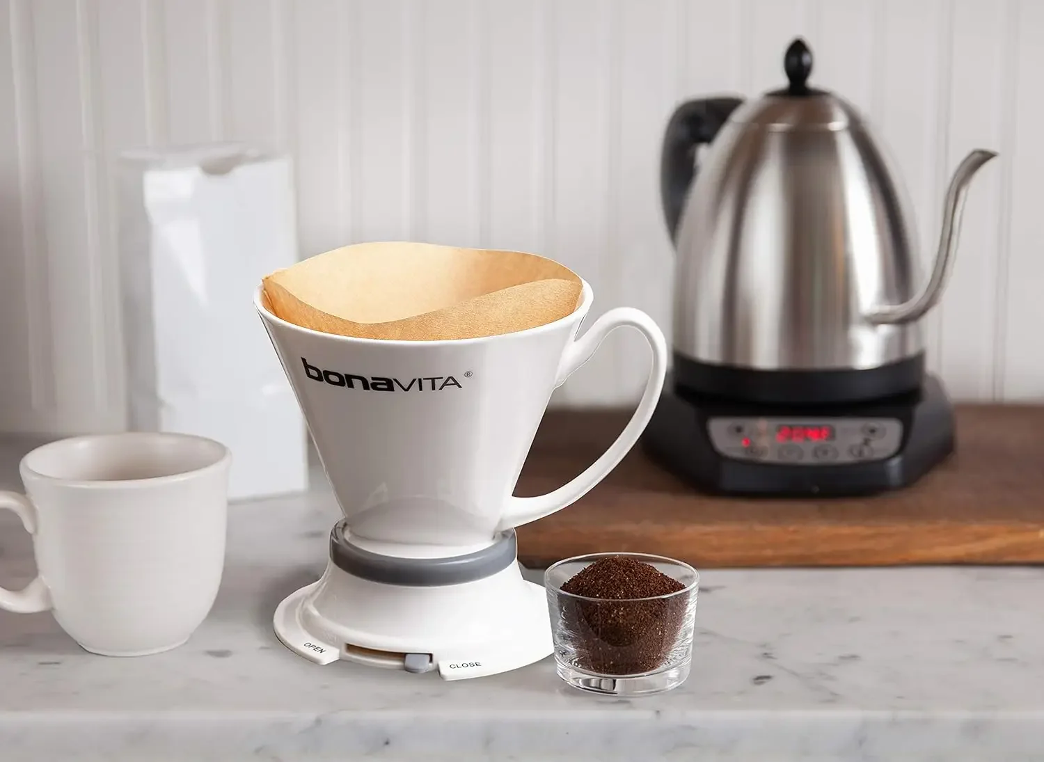 Hervidor eléctrico de cuello de cisne de temperatura variable para preparar café y té, control preciso de vertido, 6 temperaturas preestablecidas, cafetería o uso doméstico, 1