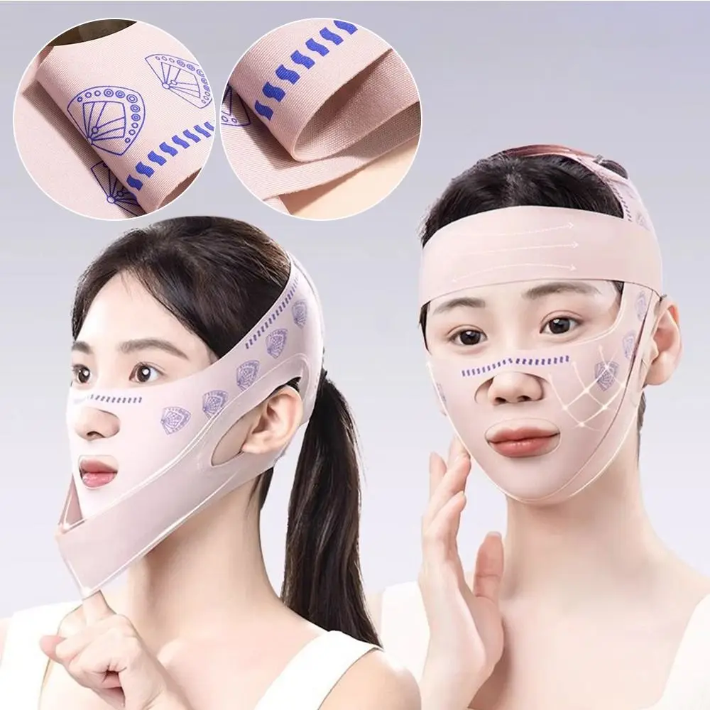 Maschera per il sonno portatile regolabile per scolpire il viso Maschera modellante elastica traspirante con linea a V Cura della pelle Cintura dimagrante Maschera per il rafforzamento Donna