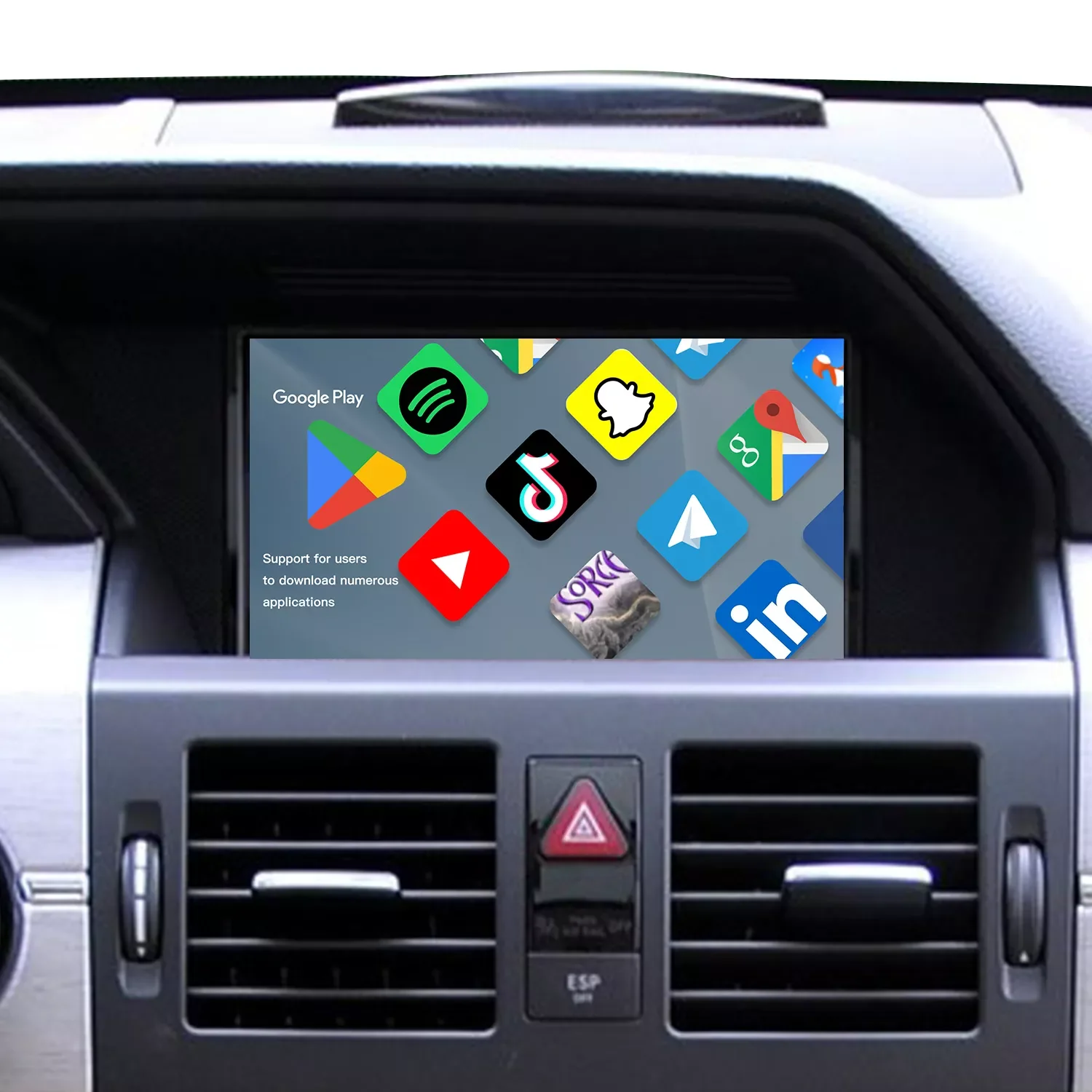 لمرسيدس NTG 4.5 GLK x204 شاشة تعمل باللمس CarPlay Android Auto Android Apps الملاحة Waze Netflix سبوتيفي تويتر يوتيوب TV #5