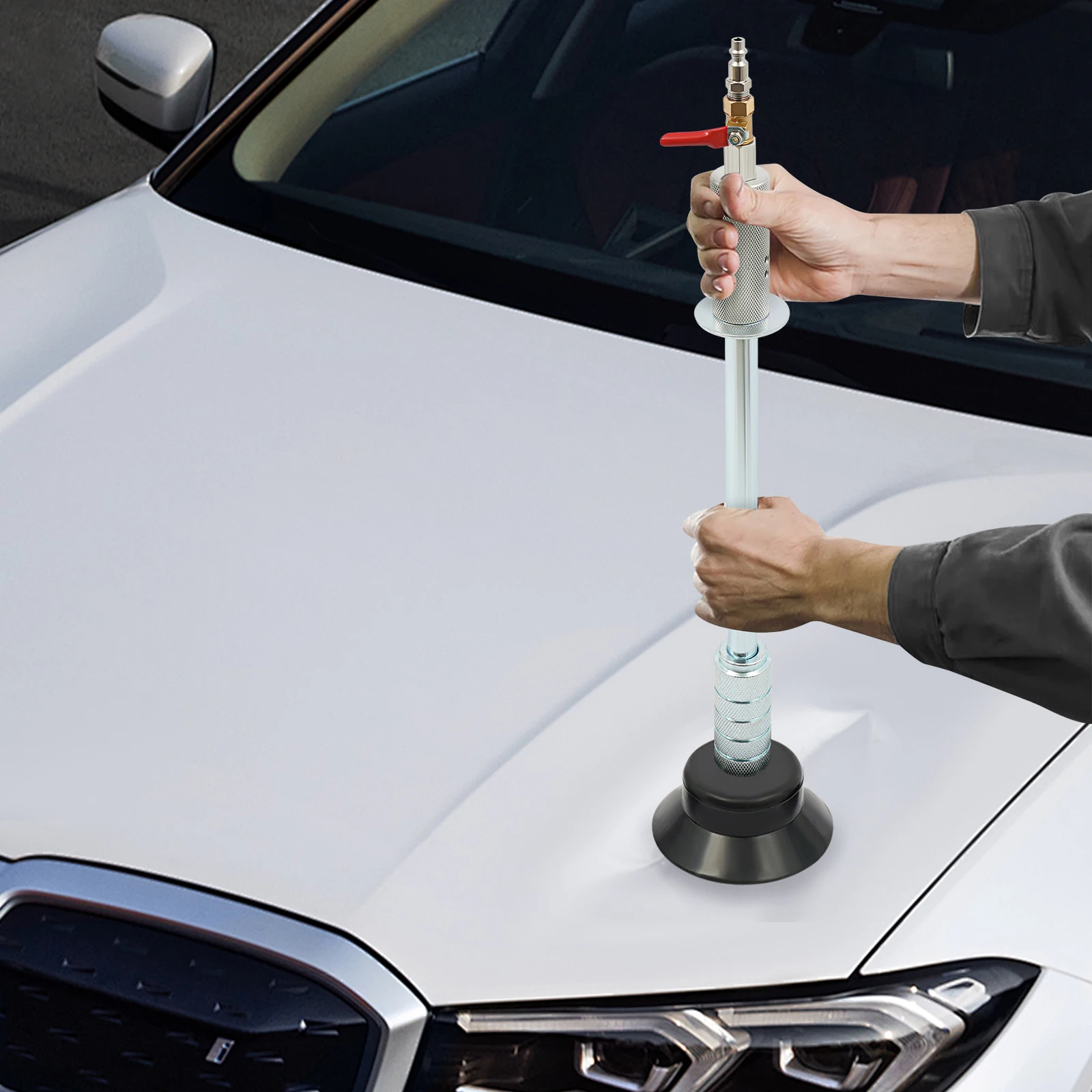 [Herramienta extractora de abolladuras] Martillo extractor de abolladuras neumático de aire - Acero - Para reparación de abolladuras de automóviles - Durable 3 ventosas