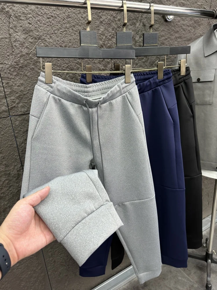 

Svip Sli Tailored Liquid Ammonia Air Layer Men's Autumn Winter Faionable Ironed Comfortable Warm Cuffed Casual Sweatpants