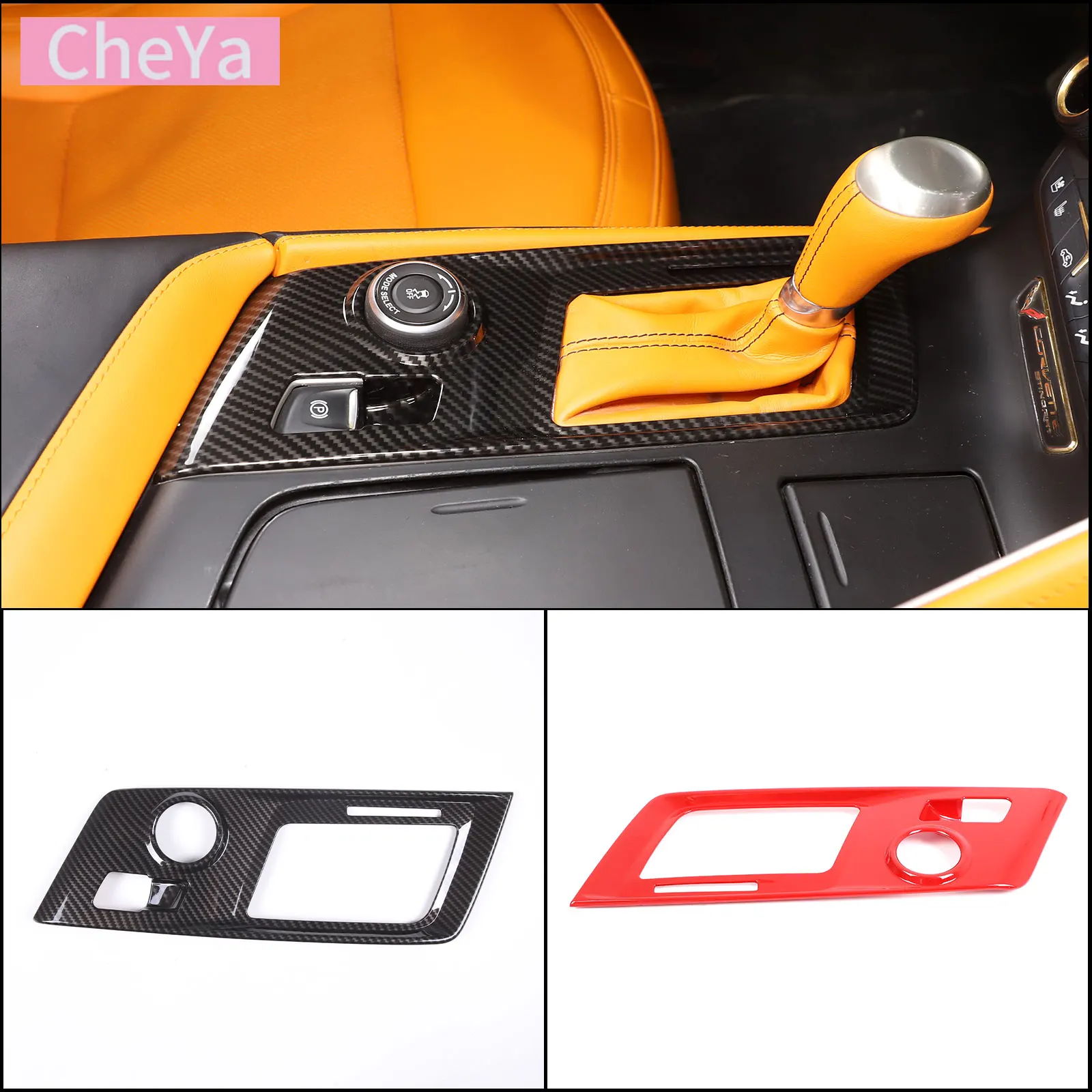 

For Chevrolet Corvette C7 Automatic Version 2014-2019 Car Gear Panel Decorative Frame ABS Interior Modification Accessories 1PCS