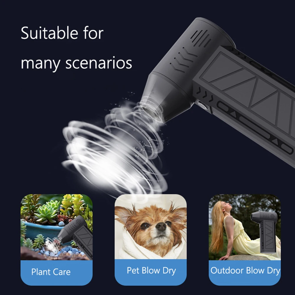 110000RPM Mini Fan Rechargeable Electric Air Duster with Light Handheld Duct Fan Jet Dry Blower for Laptop Computers Keyboard