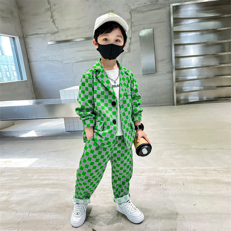 

Boys Coat +Pants Kids Suits Cotton 2PCS/Set 2024 Formal Spring Autumn Cotton Sportswear Suit Tracksuits Outfits Children Clothin