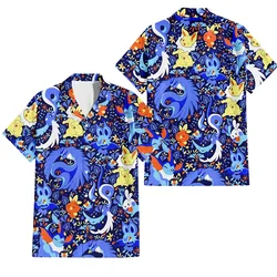 New Hawaiian Men's T-shirt 3D Fun Cartoon Animal Print Men's Summer Loose Beach Oversize Short-sleeved T-shirt Top Men's Unisex