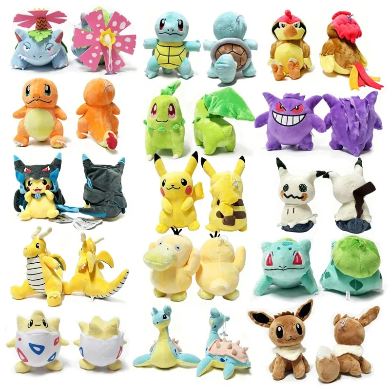 Image of Niedliche Pokemon-Plüschtiere Eevee Rayquaza Pikachu Mega Charizard X Cape Pikachu Mimikyu Stoffpuppe Kinder Geburtstag Weihnachten Feiertagsgeschenk