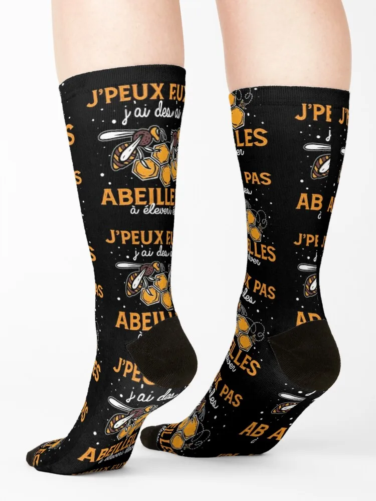 J\'peux Pas J\'ai Des Abeilles Cadeau Apiculteur Apiculture Socks funny sock Socks Female Men\'s