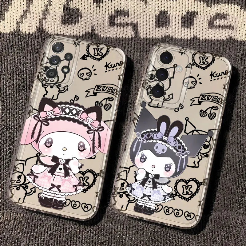 

CAartoon Kuromi Phone Cover Case for Samsung Galaxy S26 S24 S25 Edge Note 20 Ultra 10 S22 FE S20 Plus S21 S23 Ultra