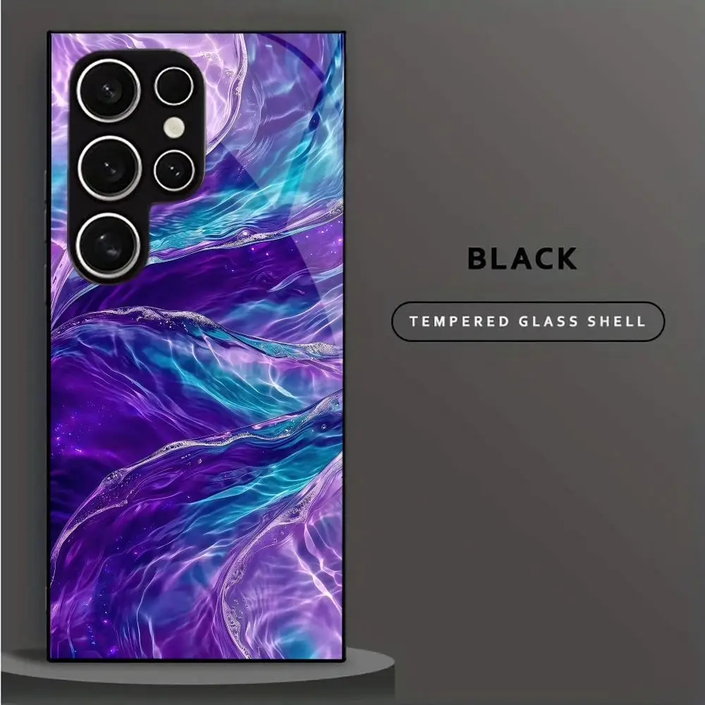 Vibrant Purple Blue Fluid Marble print Phone Case Shockproof Protective Cover For Samsung Galaxy S26 25 24 23 22Ultra 5G FE