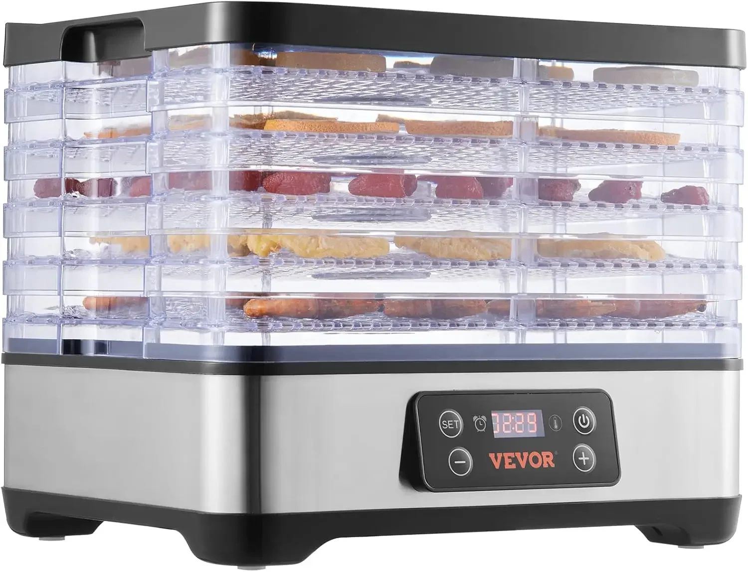 Food Dehydrator Machine, 5-Tray Fruit Dehydrator, 300W Electric Food Dryer w/Digital Adjustable Timer & Temperature for Jerky