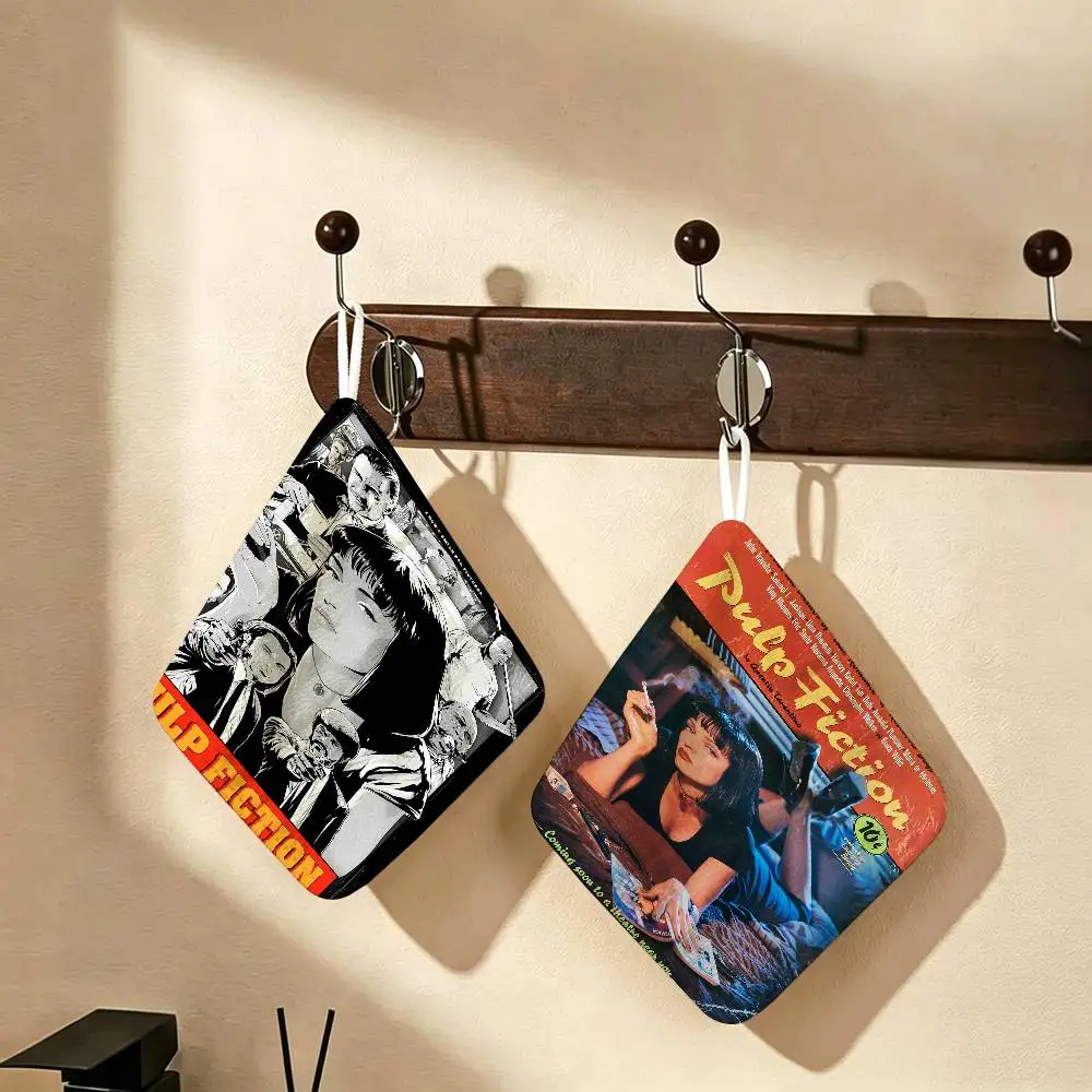 Movie P-Pulp Fiction Polyester Cotton Hanging Kitchen Towel, Skin Friendly Hand Wiping Towel for Hotel Cafe Household