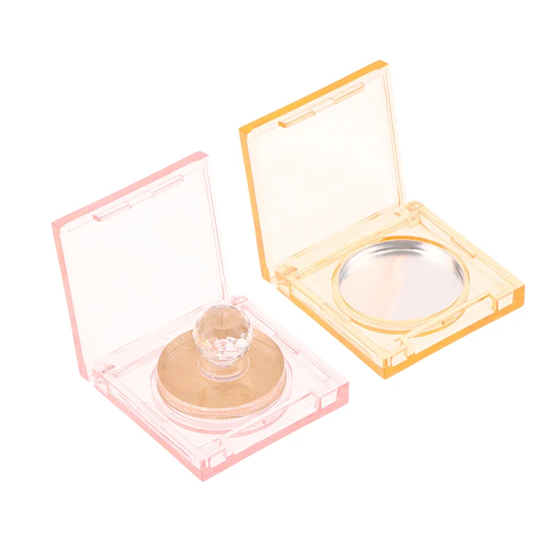Kwadratowe pudełko na perfumy w kremie róż do policzków rozświetlacz korektor pusta obudowa z aluminiową płytką plastikowy pojemnik na kosmetyki przezroczysta kosmetyczka
