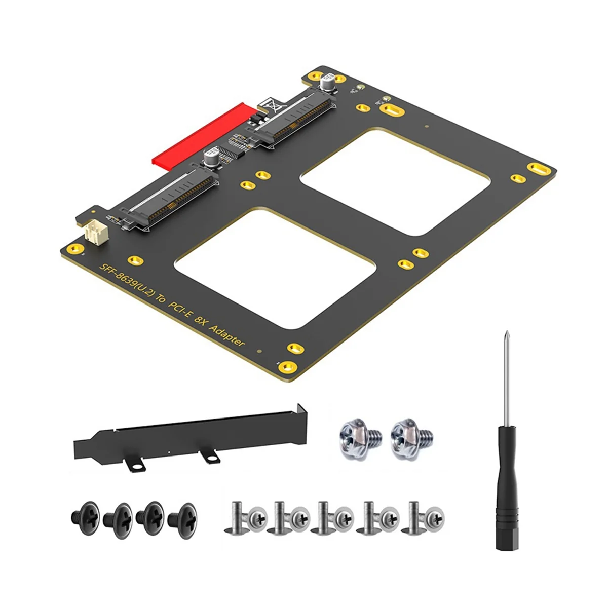 

ABEP-Dual U.2 to PCIe 4.0 X8 Адаптер адаптера Riser U.2 SFF-8639 поддерживает 2 SSD U.2 совместимых с Win8/10/11 Linux