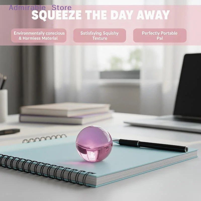 wMaltose  Round Toy Cute Mochi Anti Stress Fidget Toy Soft Simulated Transparent Ball Quick-rebound Decompression Toy