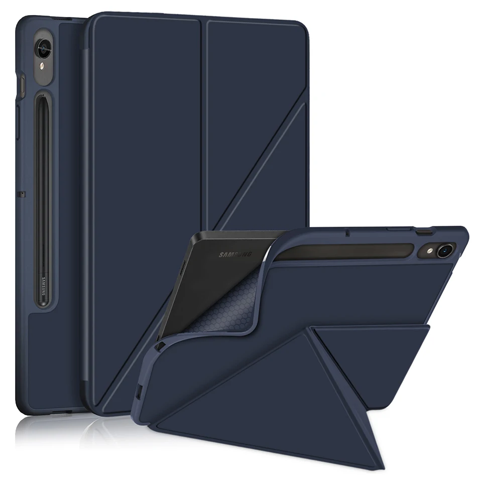 

Magnetic Foldable Kickstand PU Leather Case for Samsung Galaxy Tab S9 X710 X716B S9 Plus X818U X810 Smart Cover with Pencil Slot