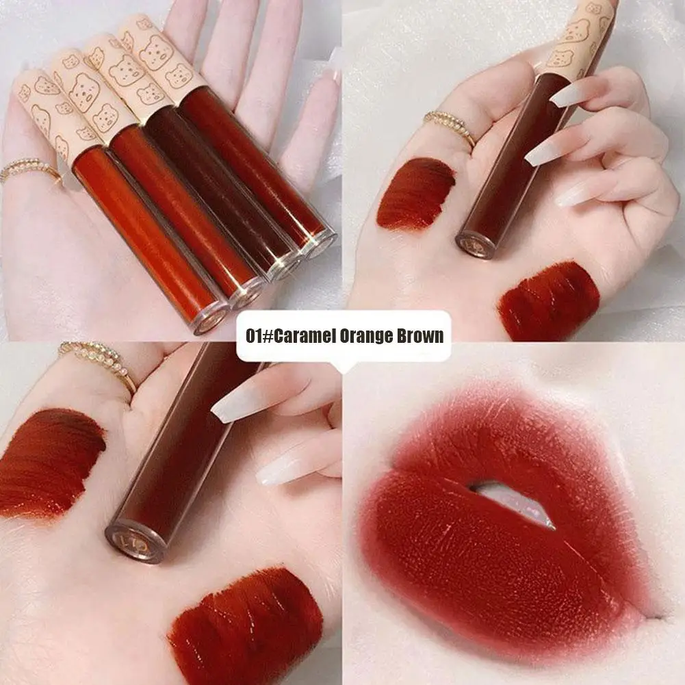 4pcs/kit Waterproof Liquid Lipstick Batom Red Velvet Lip Tint Brown Nude Matte Lipstick Colourful Makeup Cosmetics Maquiagem