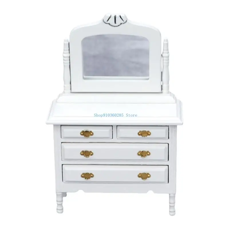 

K9FF реалистичные кукол для ванной комнаты Деревянный мини -шкаф для ванной комнаты с функциональной зеркальной игрушкой