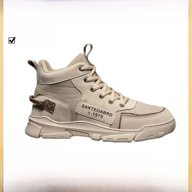 

New Autumn Winter High Top Men's Board oes Casual Faion Breathable ort Boots Rubber Outsole Cotton Lined