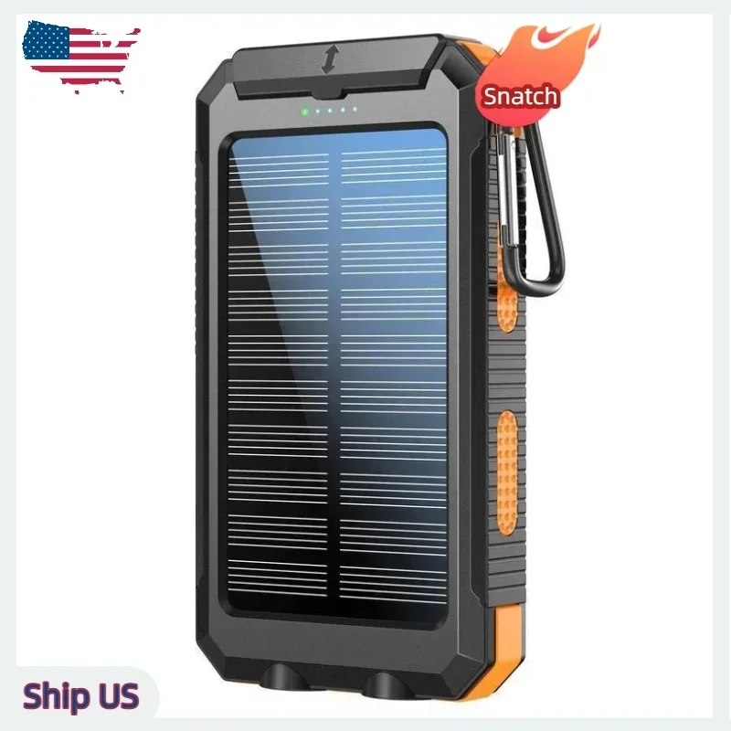 

Водонепроницаемый солнечный повербанк на 10000 мАч с быстрой зарядкой — незаменимое портативное зарядное устройство для любителей кемпинга