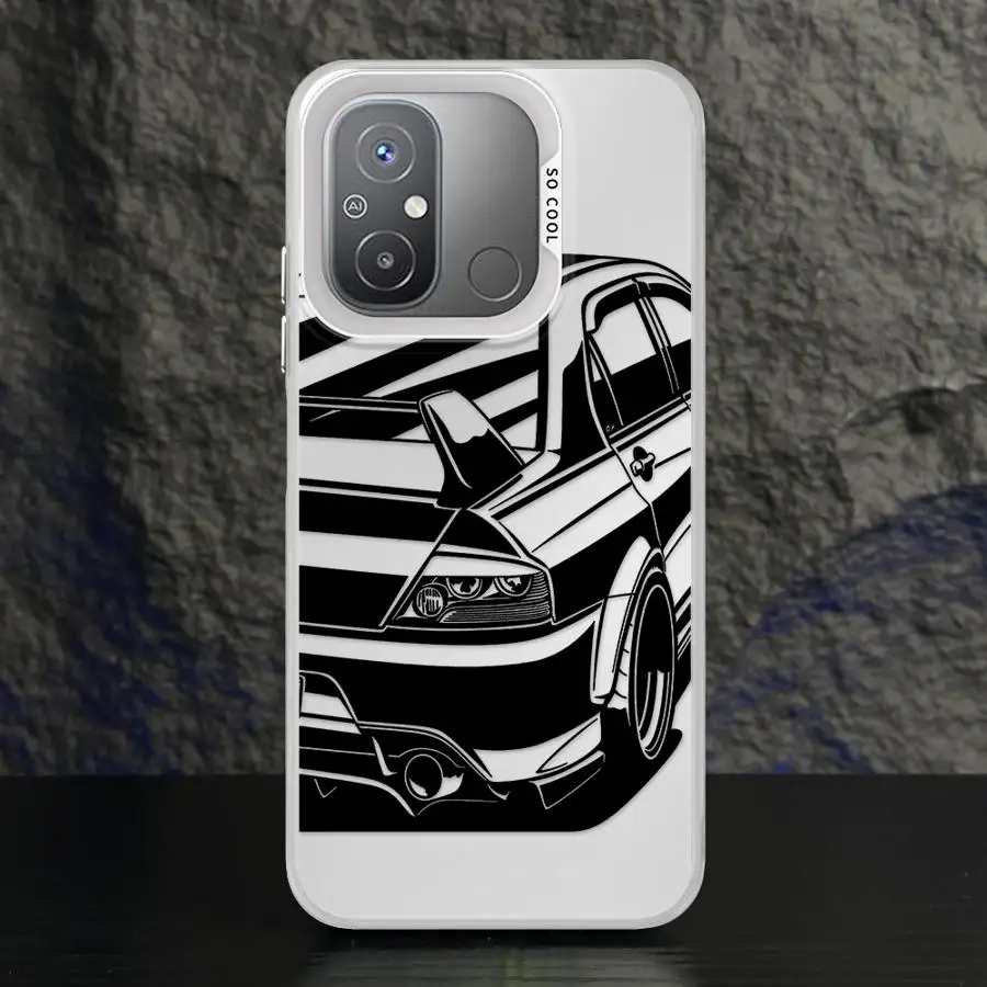 Cool Jdm Car Colored Sliver Phone Case for Redmi 12C 13C 13 X3 NFC X3 Pro A1 A2 Plus A3 A3x Poco C50 C51 C61Shockproof