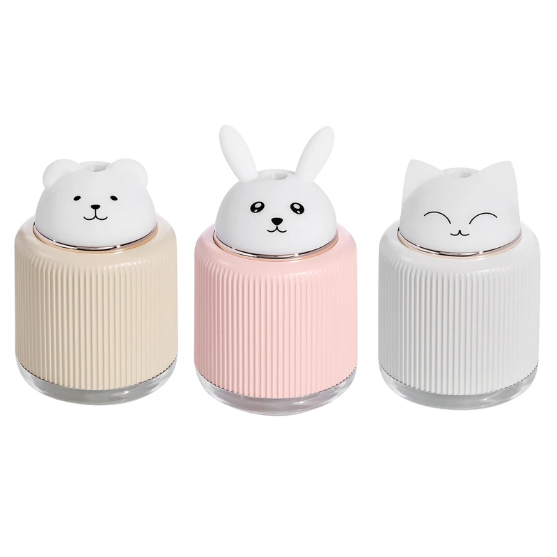 Portable Cute Air Humidifier With Night Light USB Humidifier Diffuser Air Freshener Mist Maker For Home Car